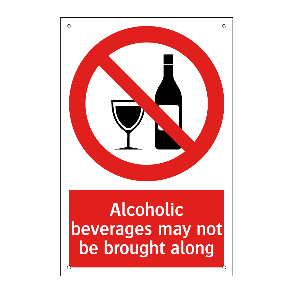 Alcoholic beverages may not be brought along