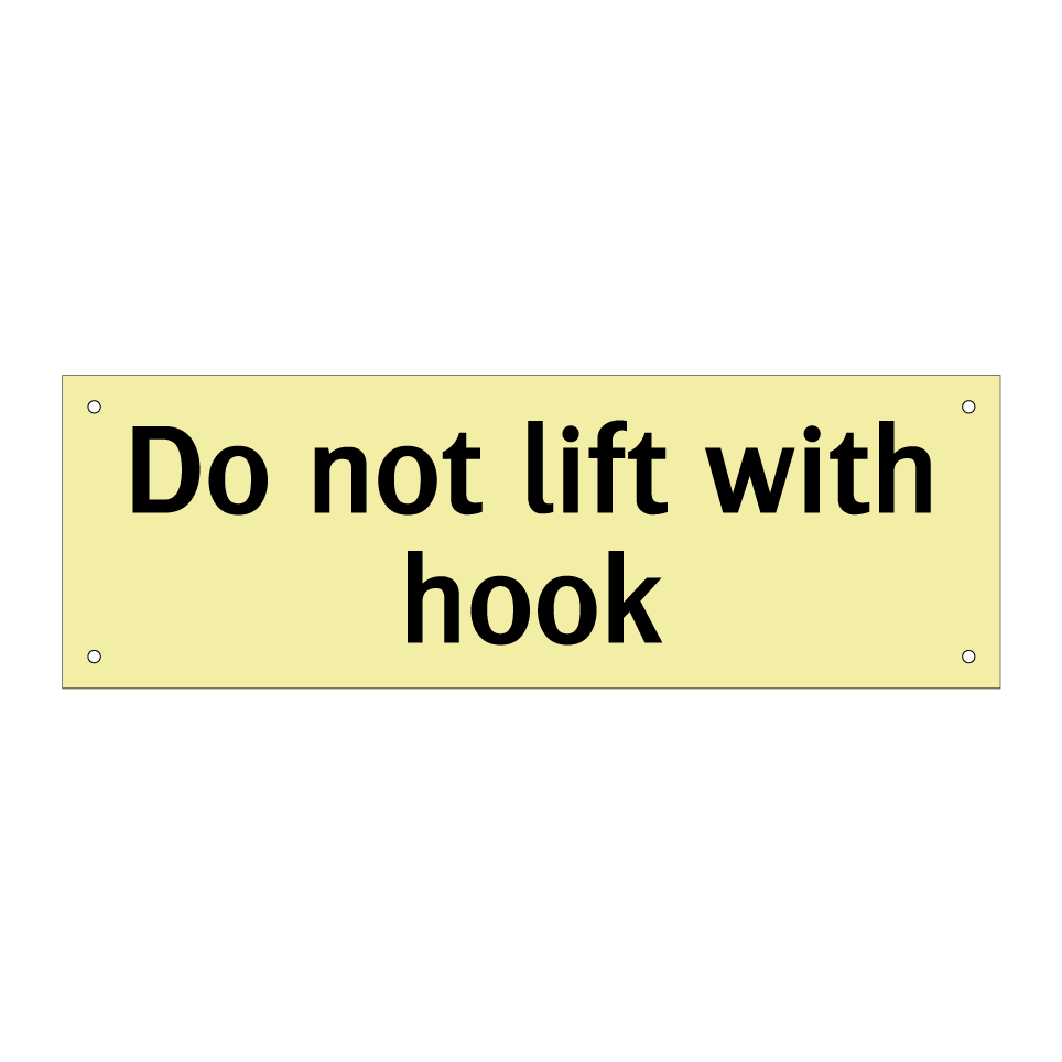 Do not lift with hook
