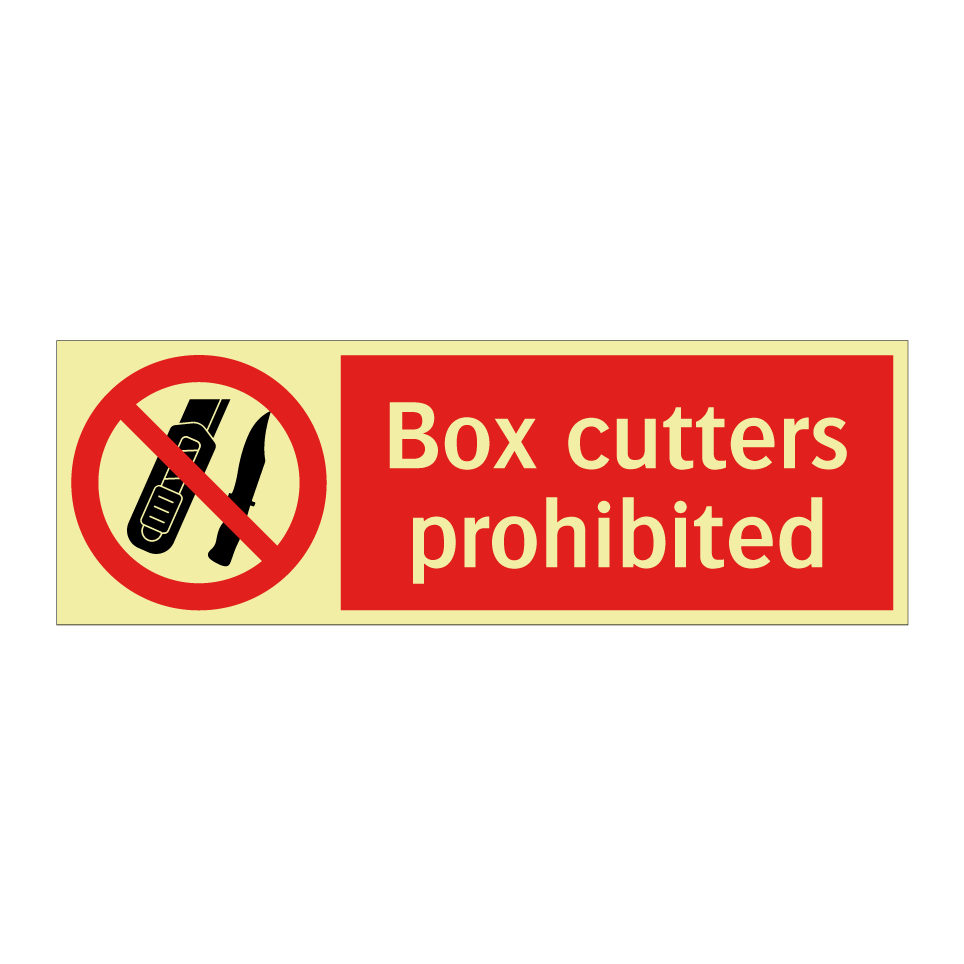 Box cutters prohibited