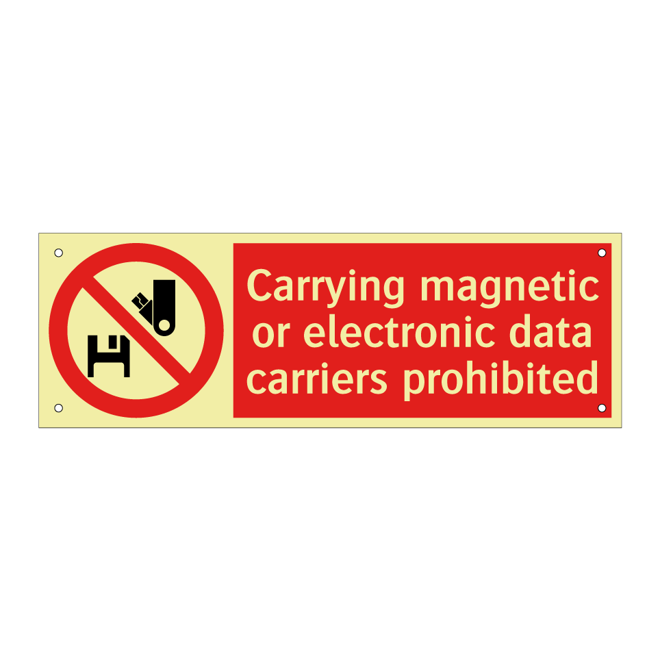 Carrying magnetic or electronic data carriers prohibited