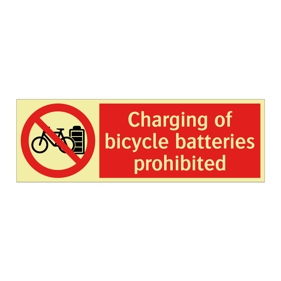 Charging of bicycle batteries prohibited