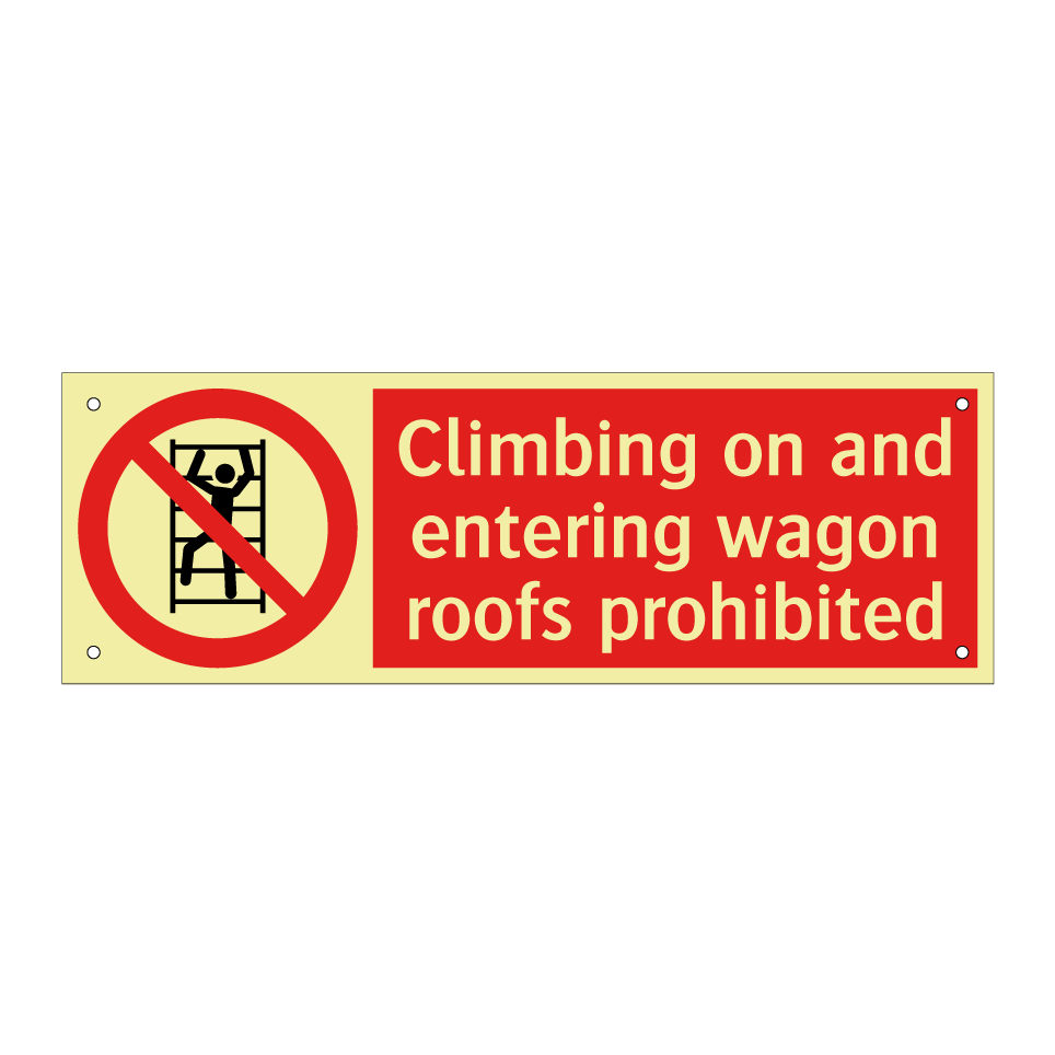 Climbing on and entering wagon roofs prohibited