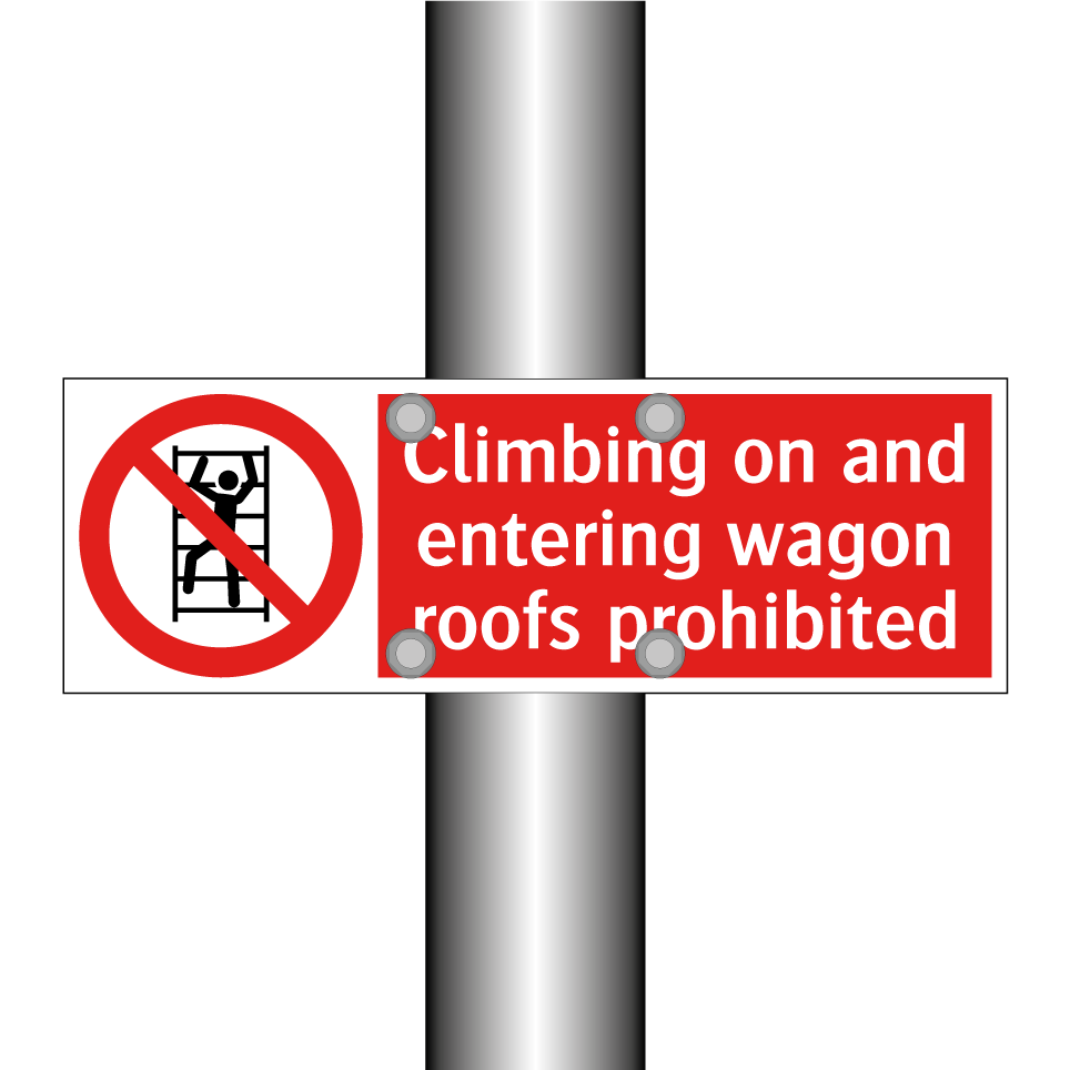 Climbing on and entering wagon roofs prohibited