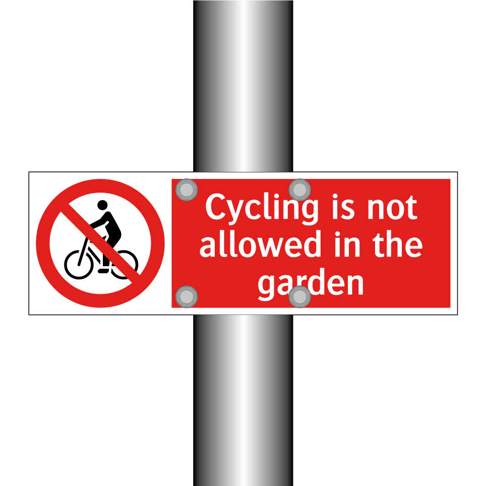 Cycling is not allowed in the garden