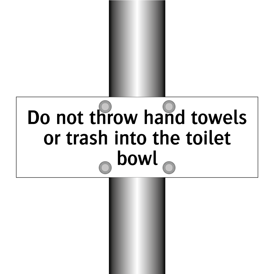 Do not throw hand towels or trash into the toilet bowl