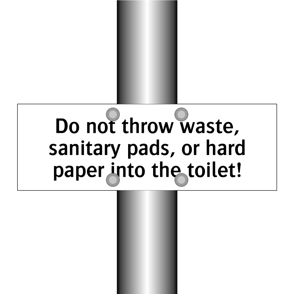 Do not throw waste, sanitary pads, or hard paper into the toilet!