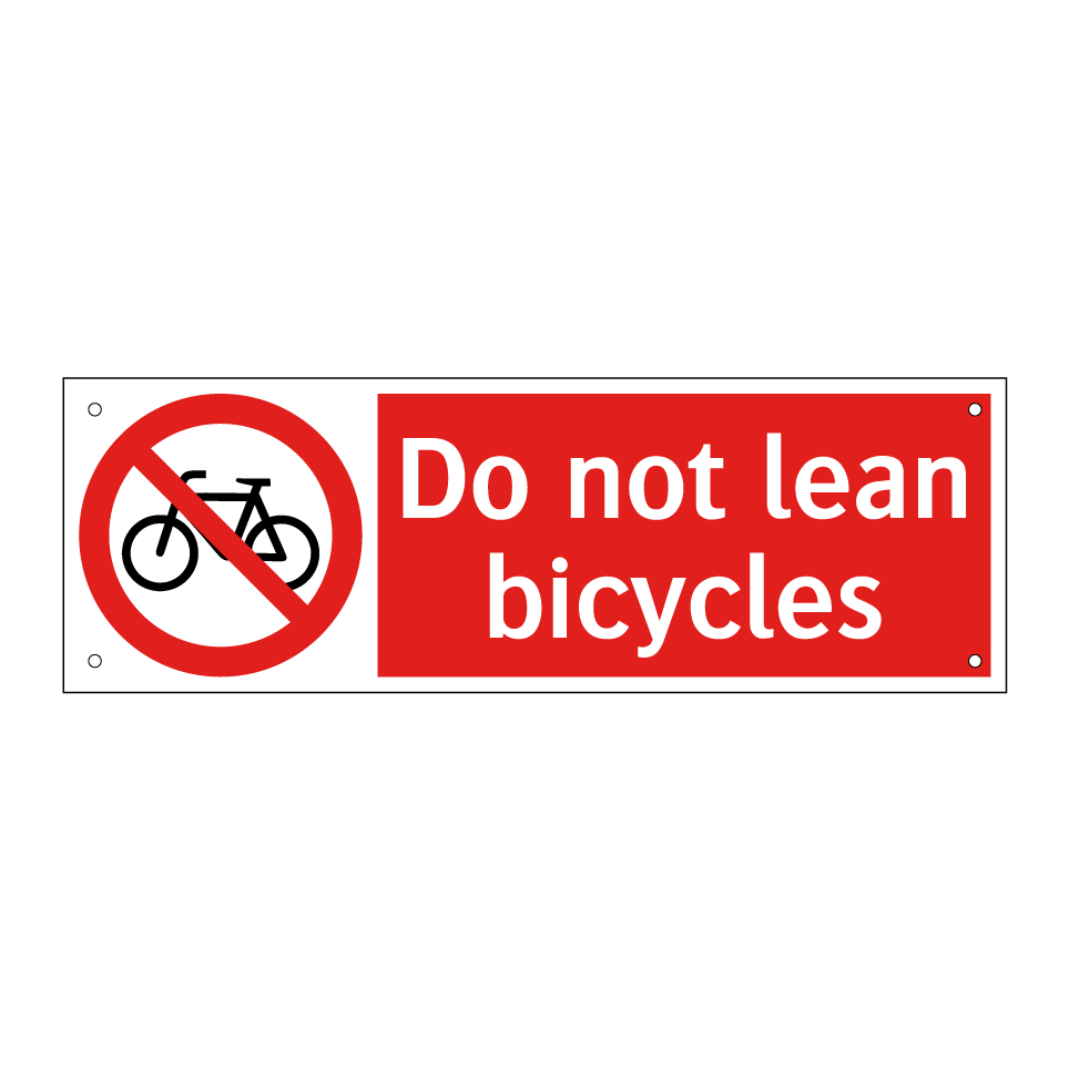 Do not lean bicycles