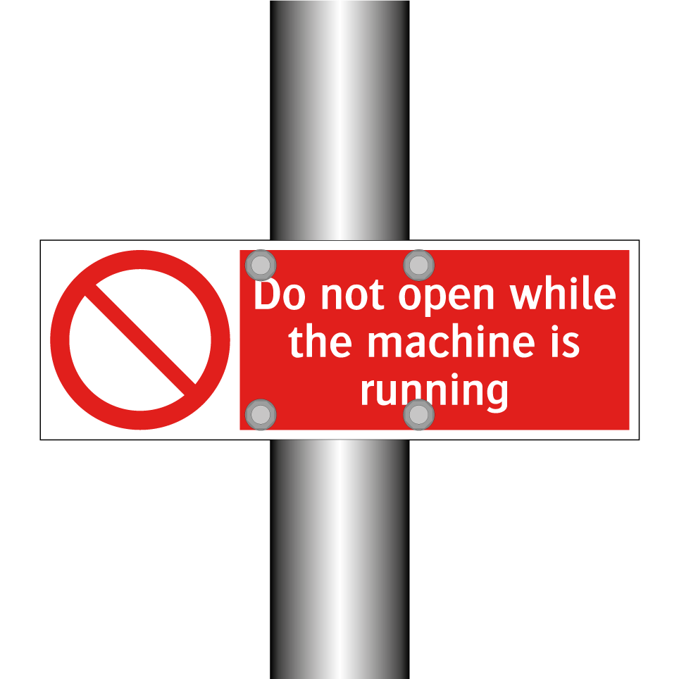 Do not open while the machine is running