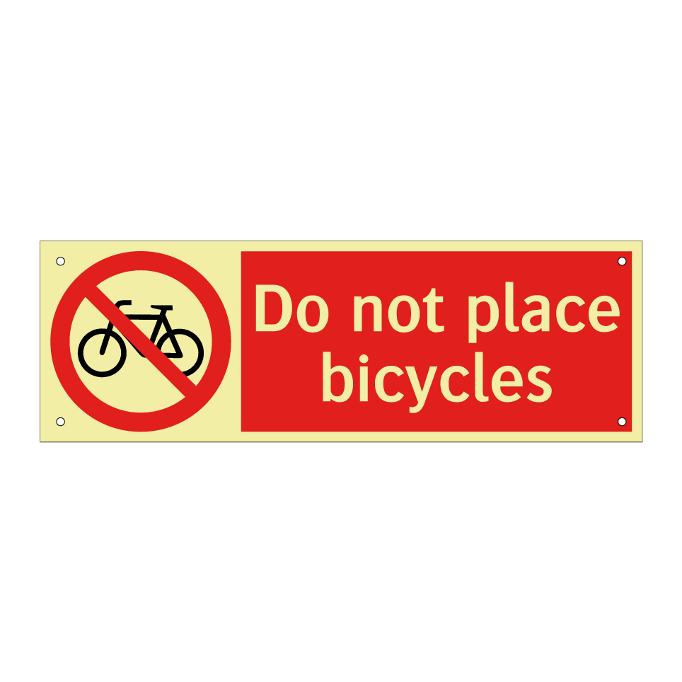 Do not place bicycles
