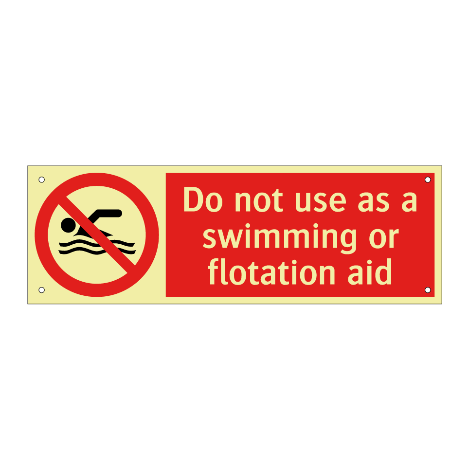 Do not use as a swimming or flotation aid