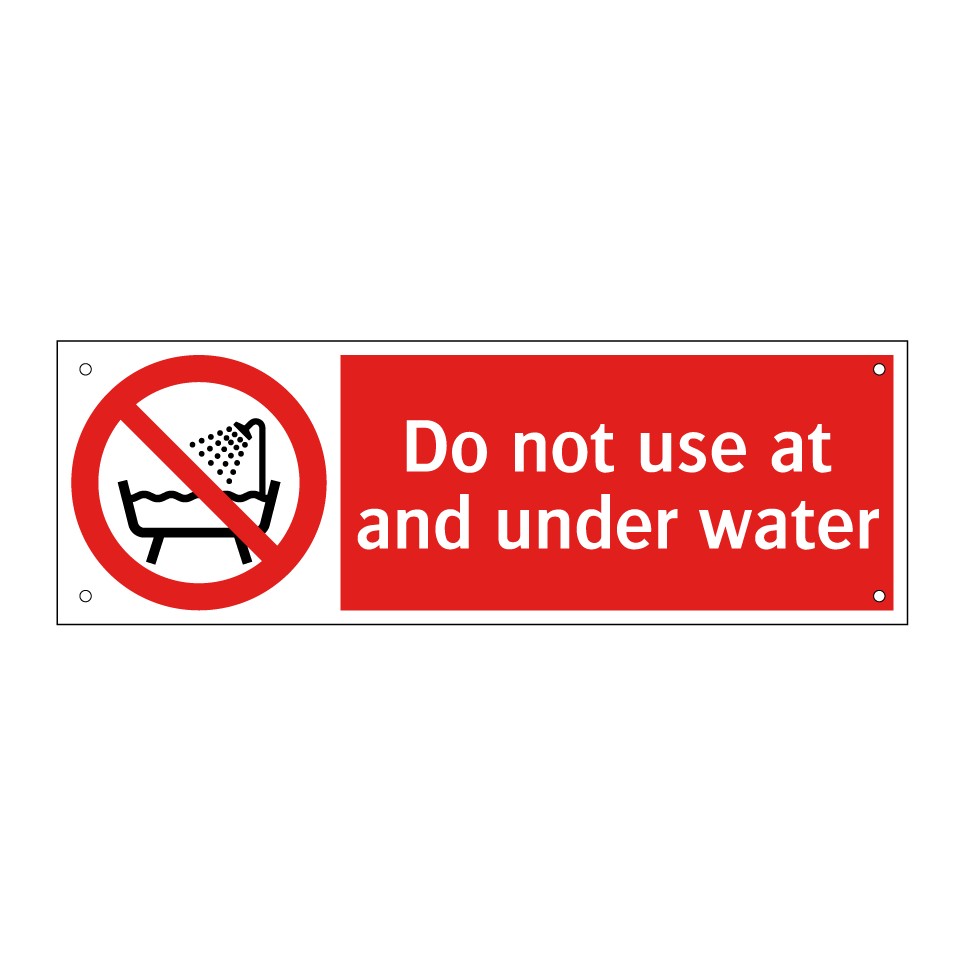 Do not use at and under water