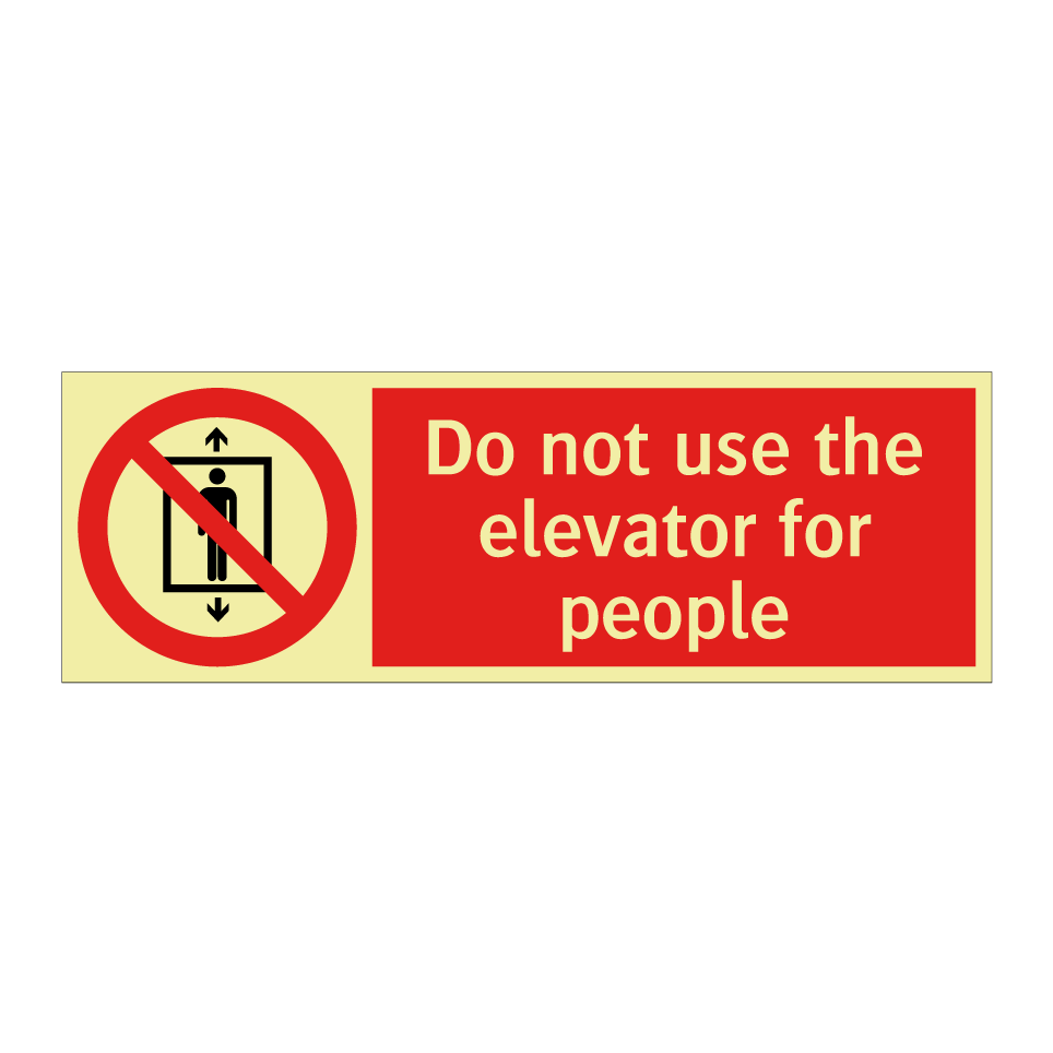 Do not use the elevator for people