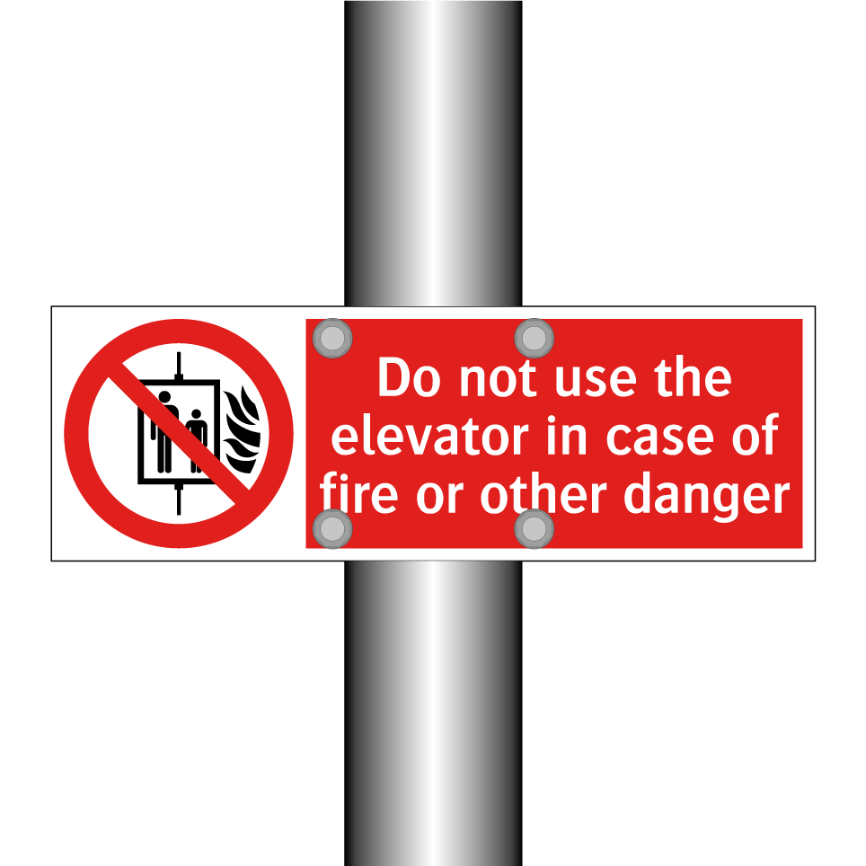 Do not use the elevator in case of fire or other danger