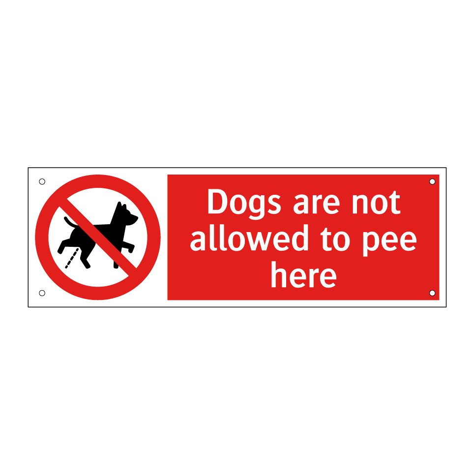 Dogs are not allowed to pee here