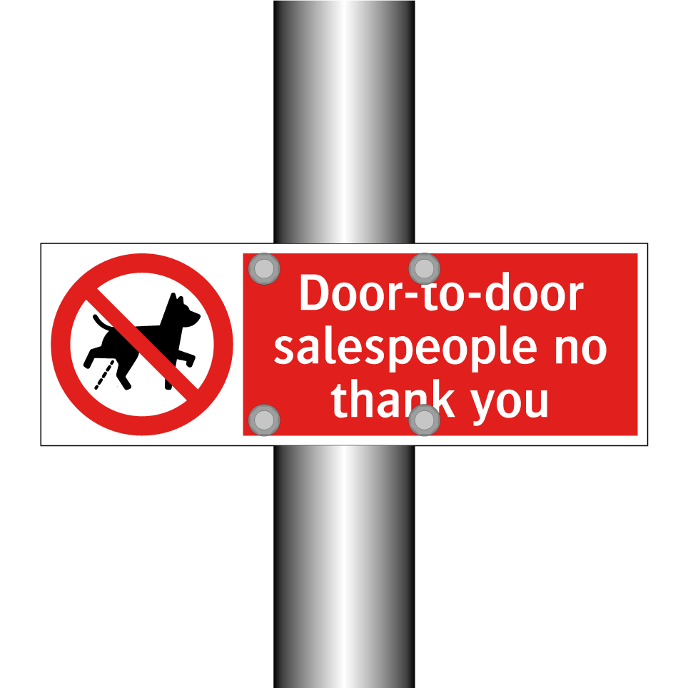 Door-to-door salespeople no thank you
