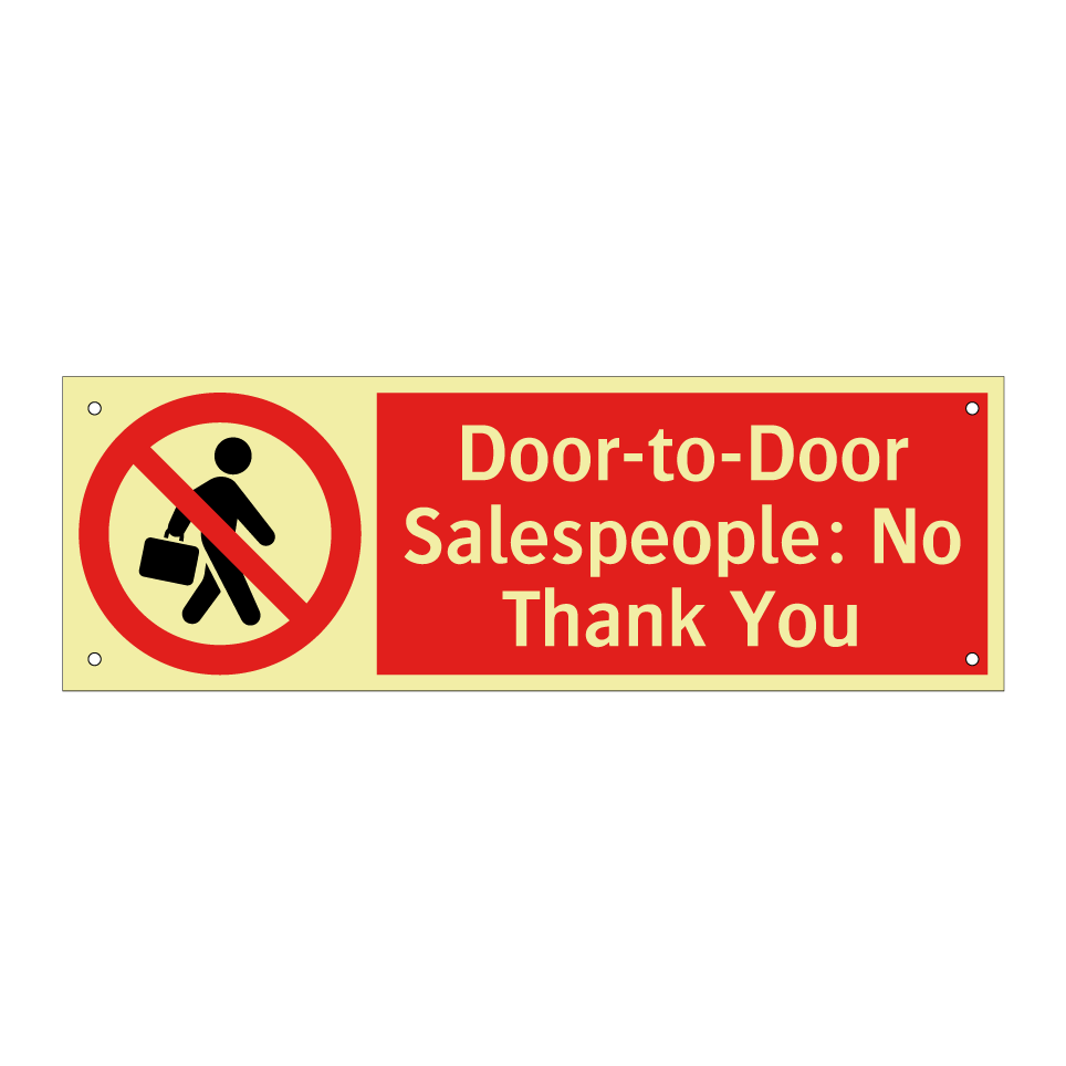 Door-to-Door Salespeople: No Thank You