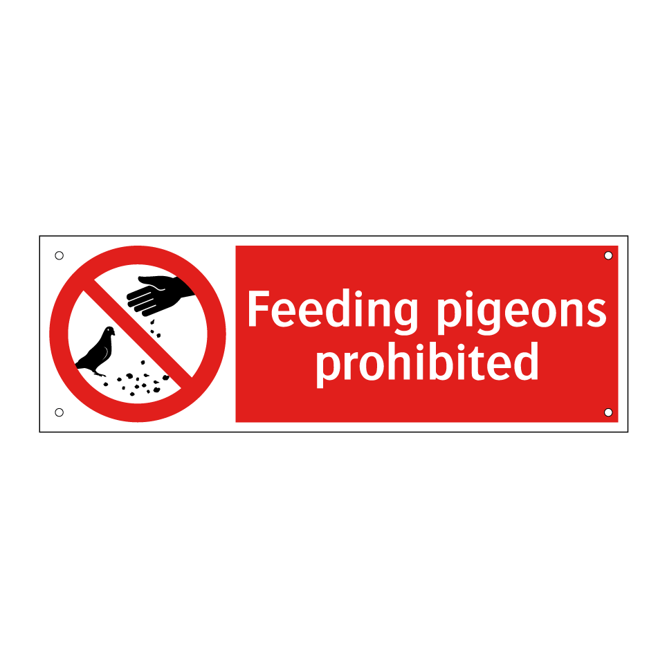 Feeding pigeons prohibited