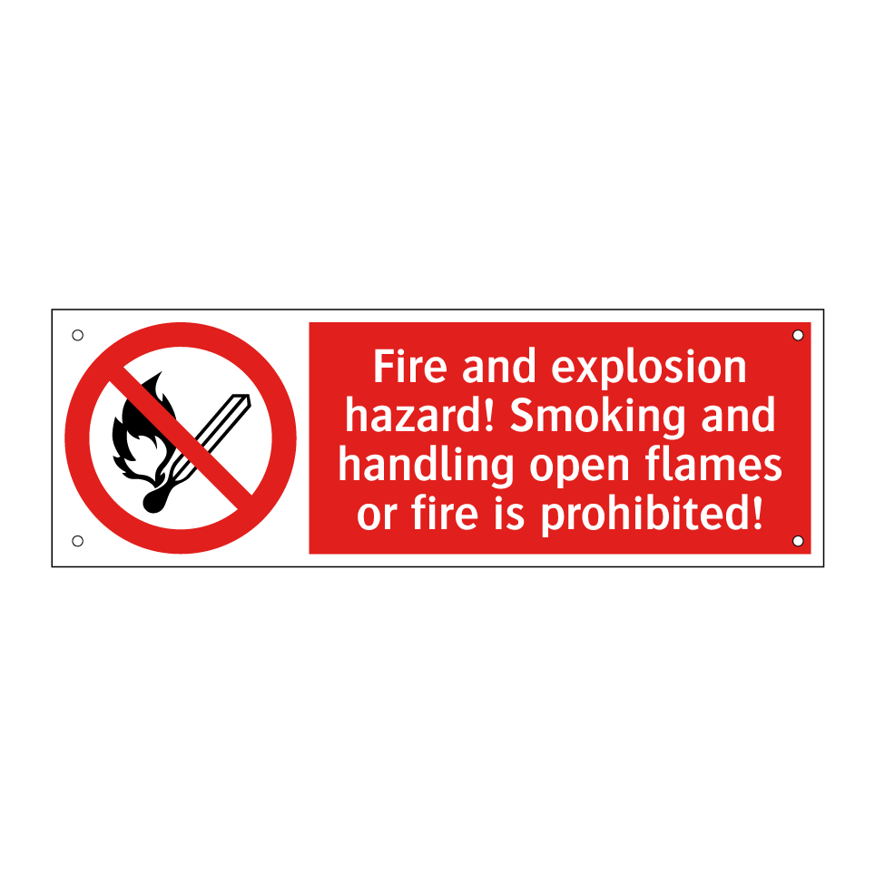 Fire and explosion hazard! Smoking and handling open flames or fire is prohibited!
