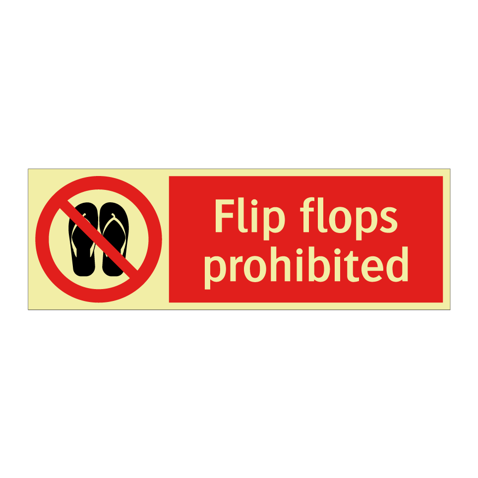 Flip flops prohibited