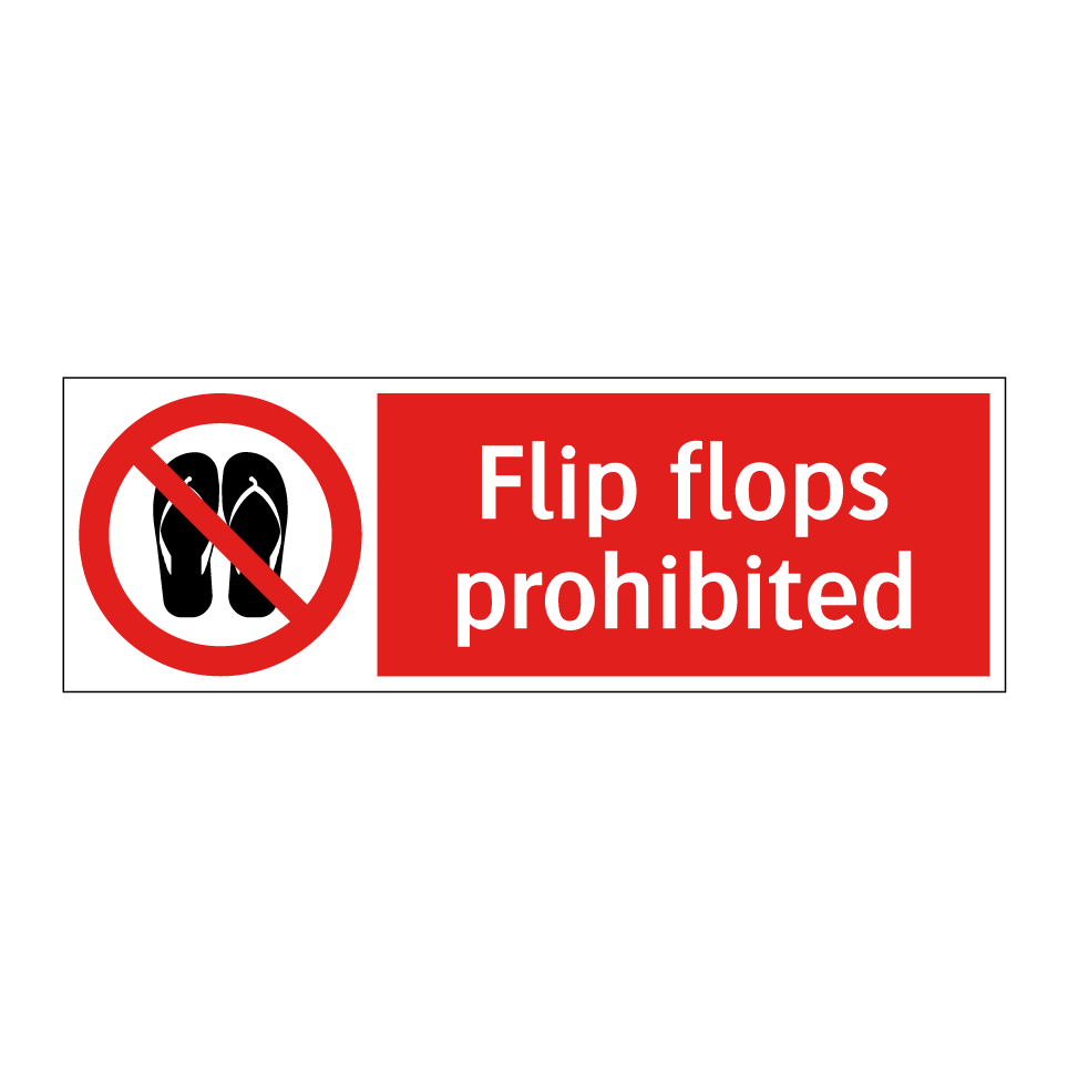 Flip flops prohibited