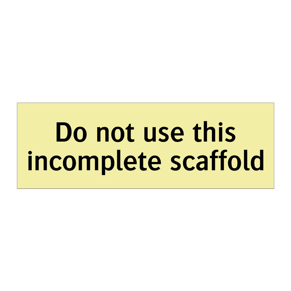 Do not use this incomplete scaffold
