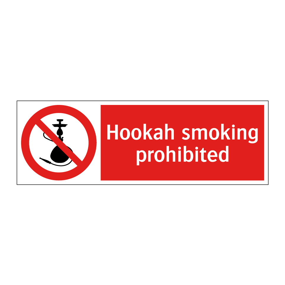 Hookah smoking prohibited