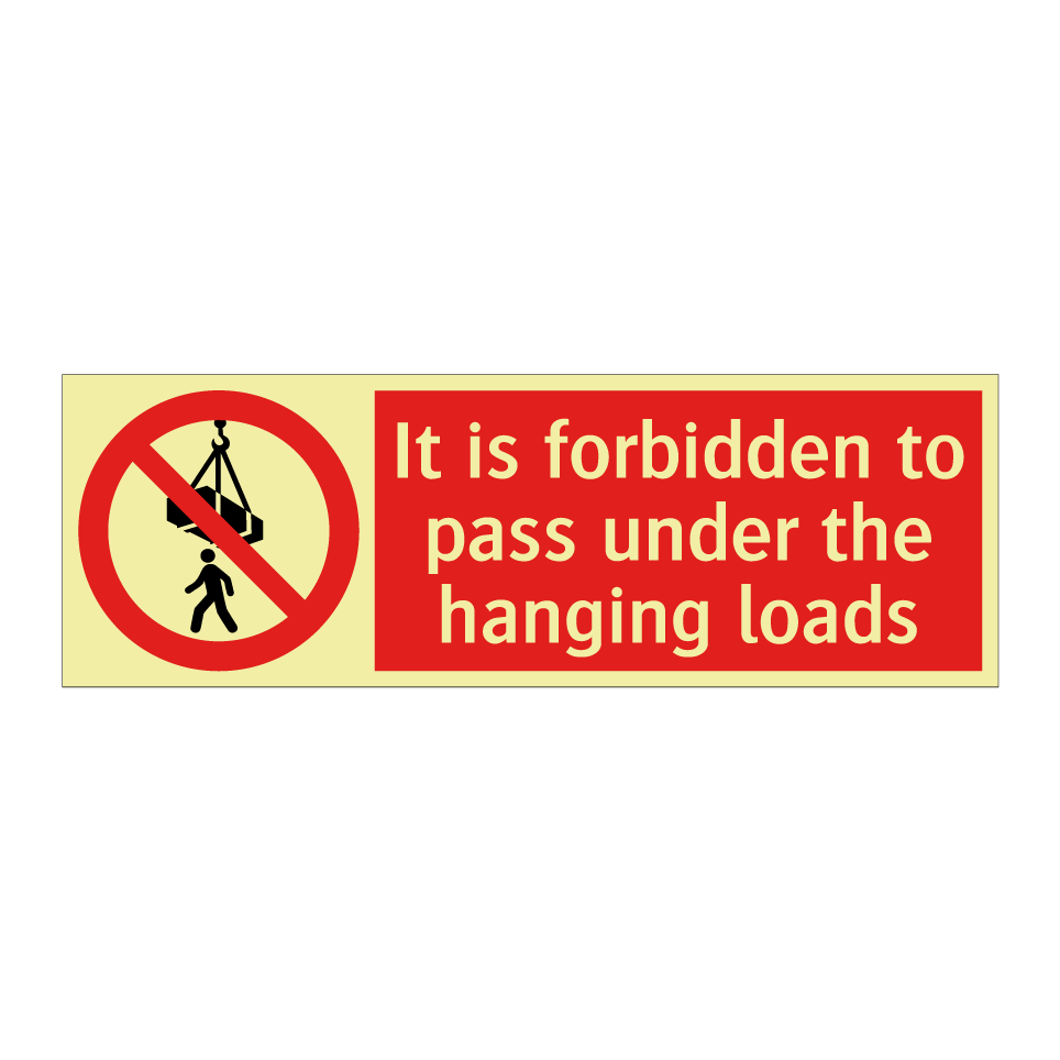 It is forbidden to pass under the hanging loads