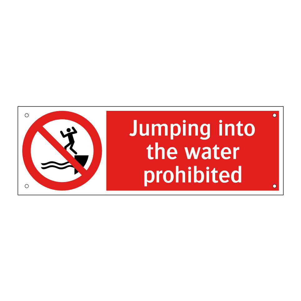 Jumping into the water prohibited