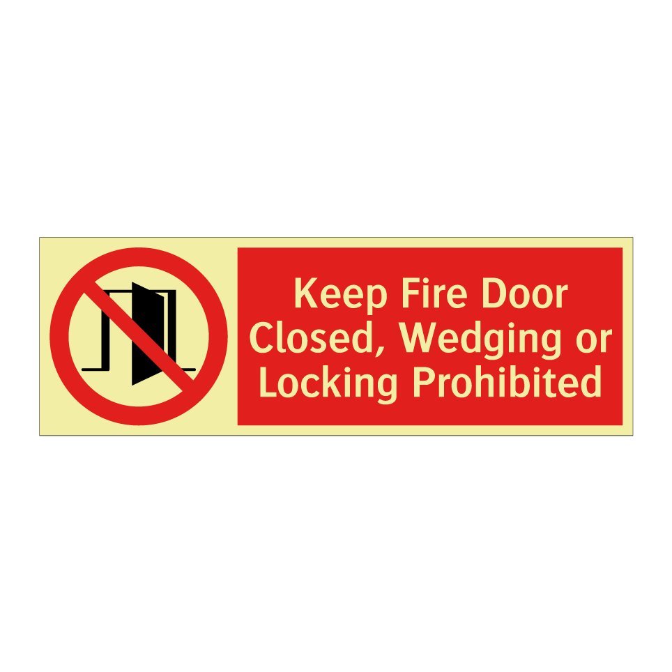 Keep Fire Door Closed, Wedging or Locking Prohibited