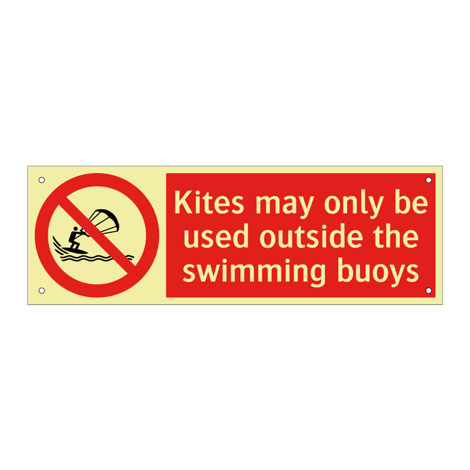 Kites may only be used outside the swimming buoys