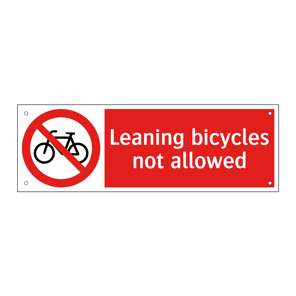 Leaning bicycles not allowed