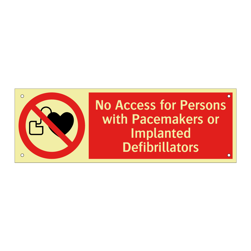 No Access for Persons with Pacemakers or Implanted Defibrillators
