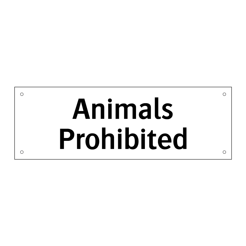 Animals Prohibited