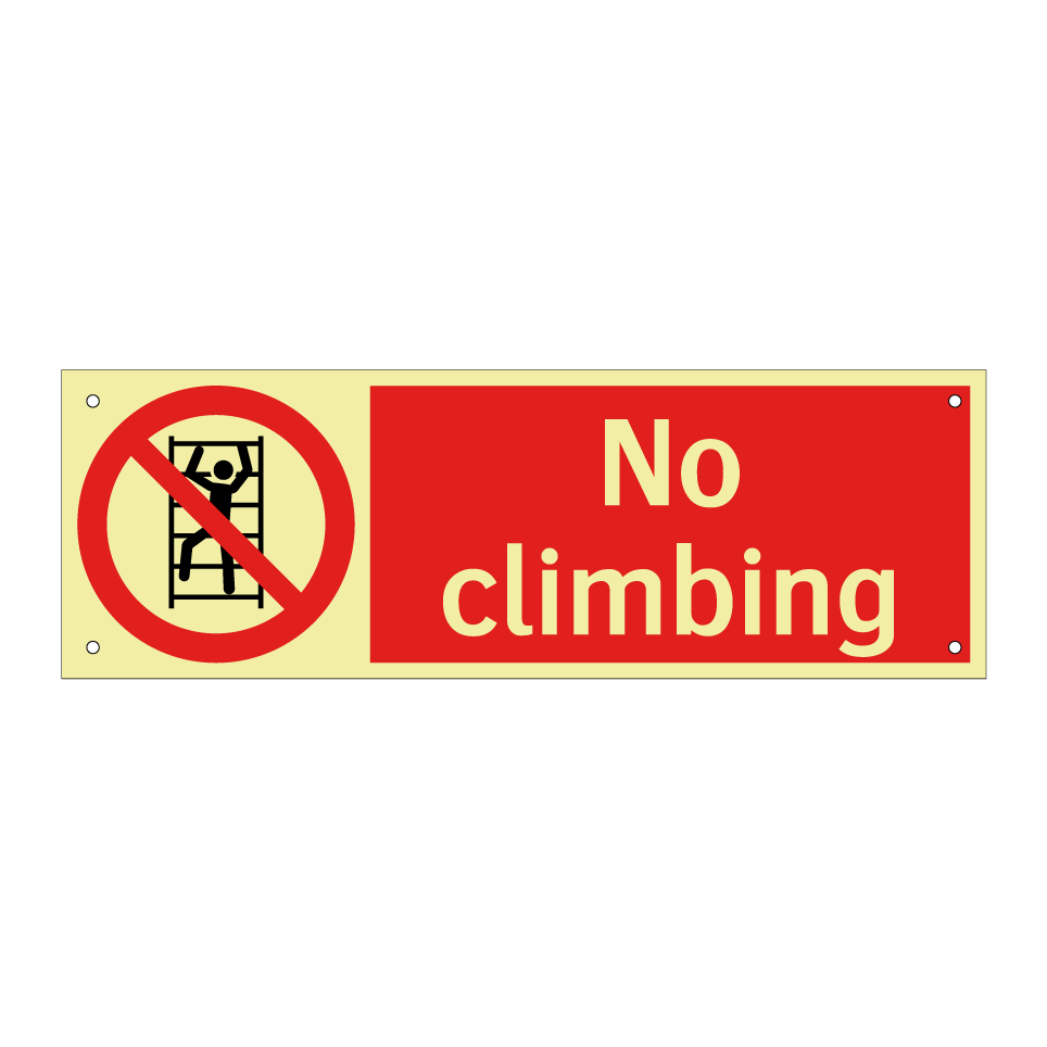 No climbing