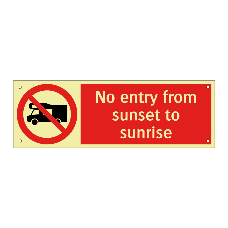 No entry from sunset to sunrise