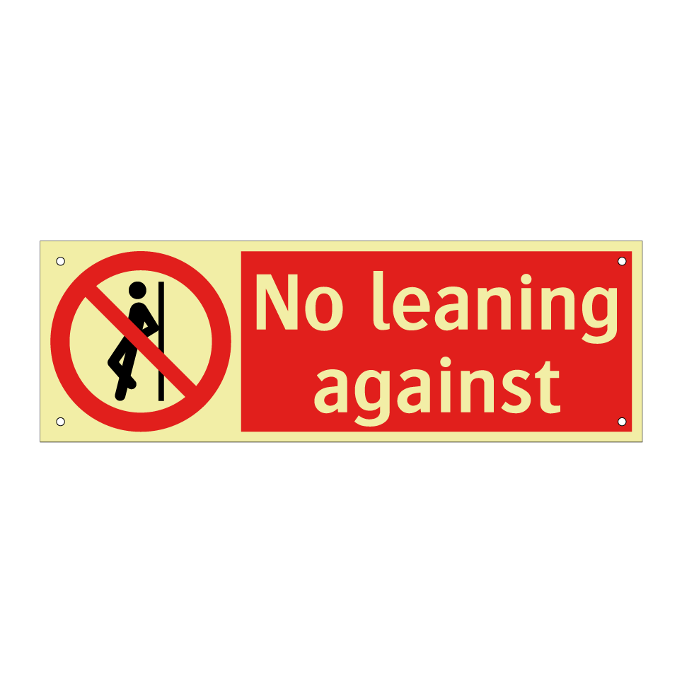 No leaning against