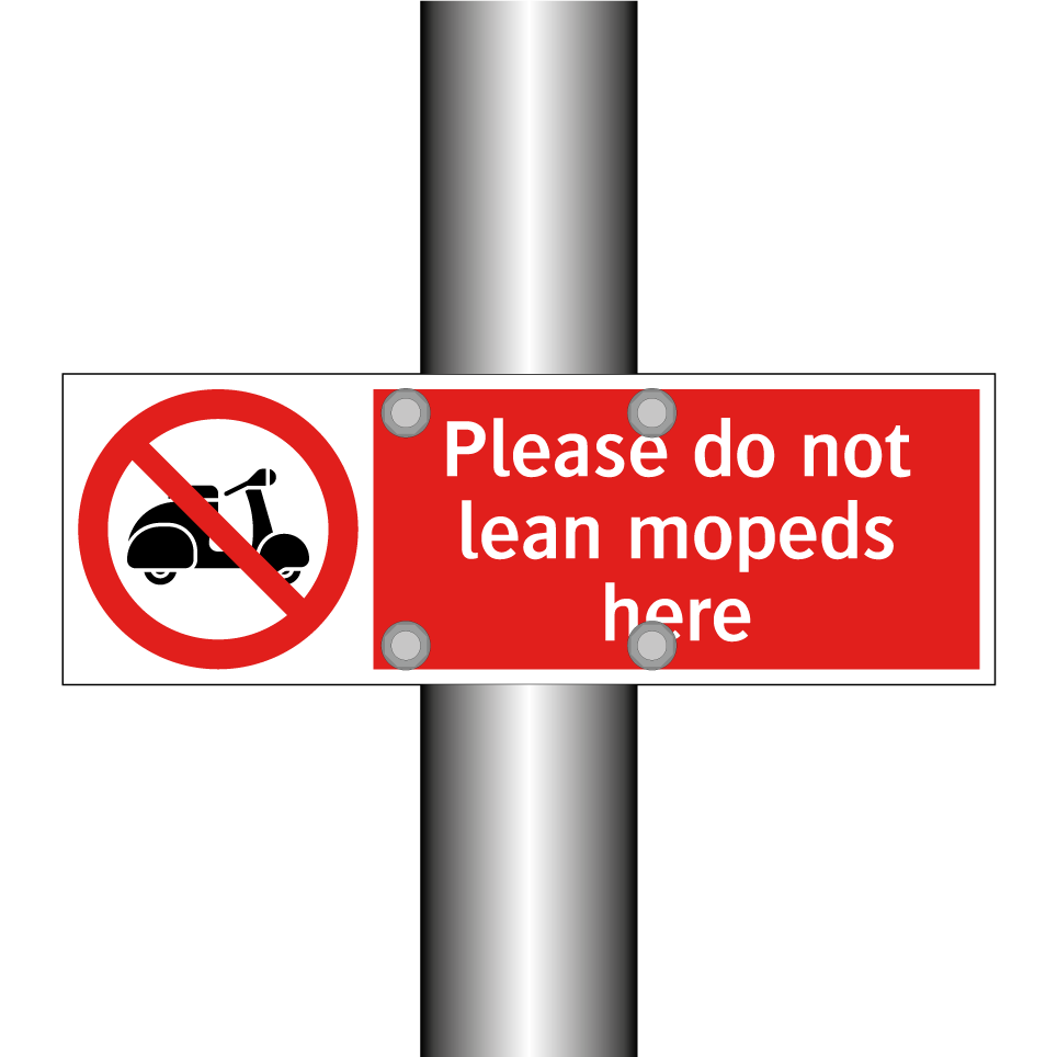 Please do not lean mopeds here