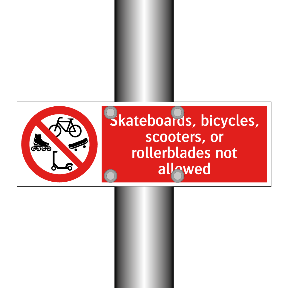 Skateboards, bicycles, scooters, or rollerblades not allowed