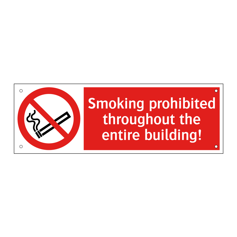 Smoking prohibited throughout the entire building!