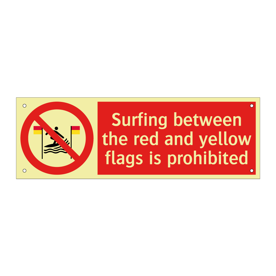 Surfing between the red and yellow flags is prohibited