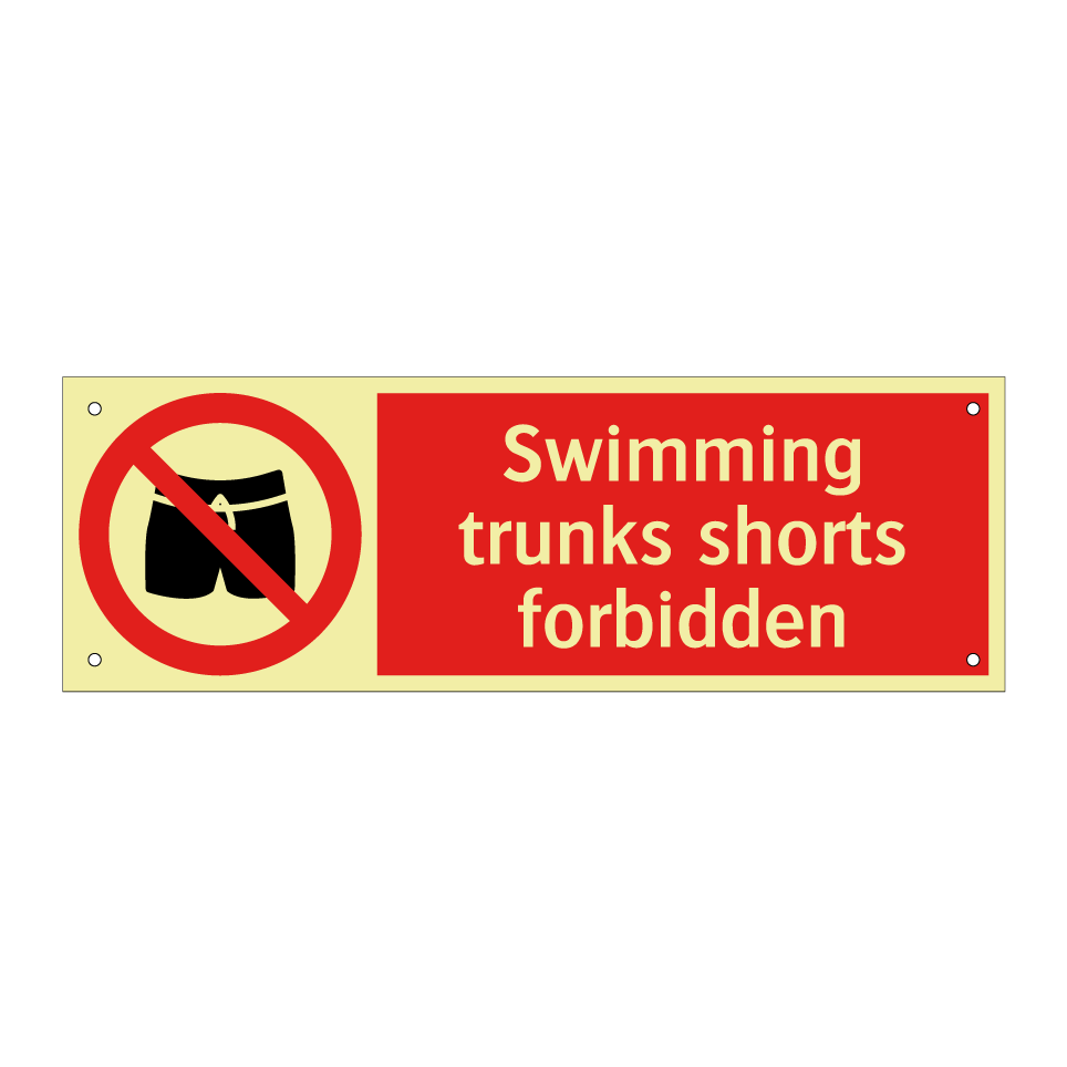 Swimming trunks shorts forbidden