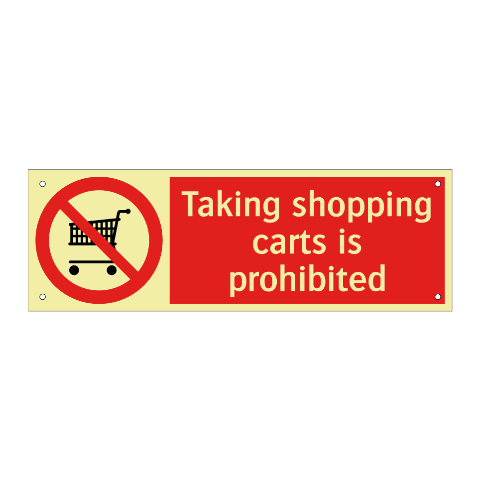 Taking shopping carts is prohibited