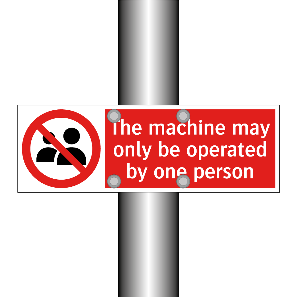 The machine may only be operated by one person