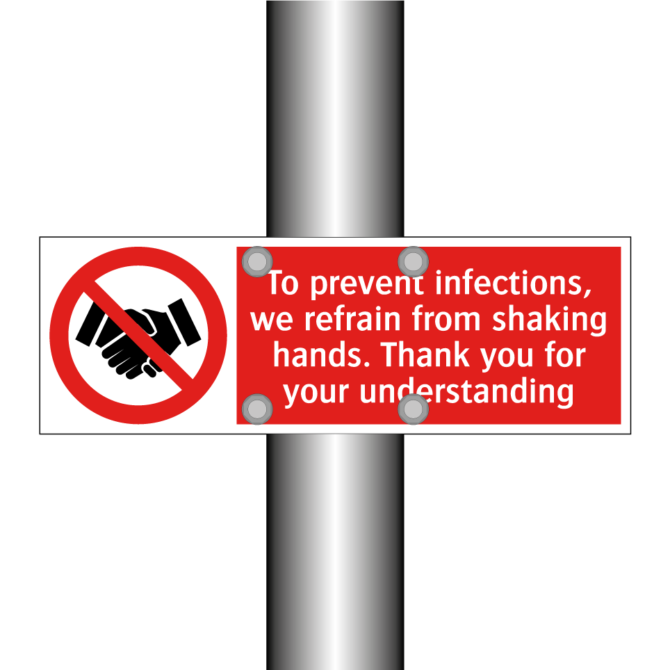 To prevent infections, we refrain from shaking hands. Thank you for your understanding