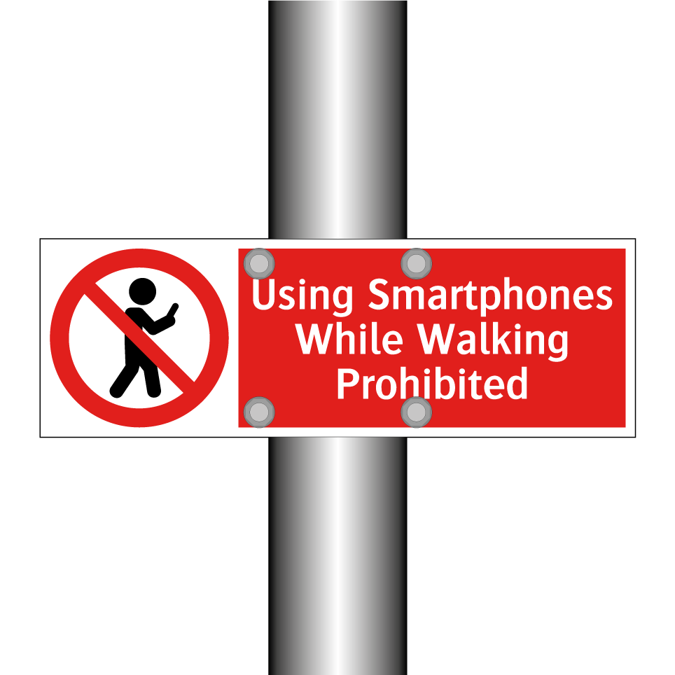 Using Smartphones While Walking Prohibited