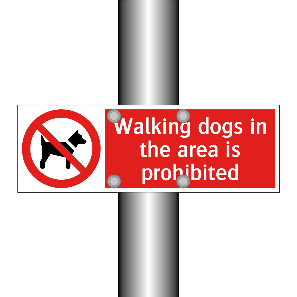 Walking dogs in the area is prohibited