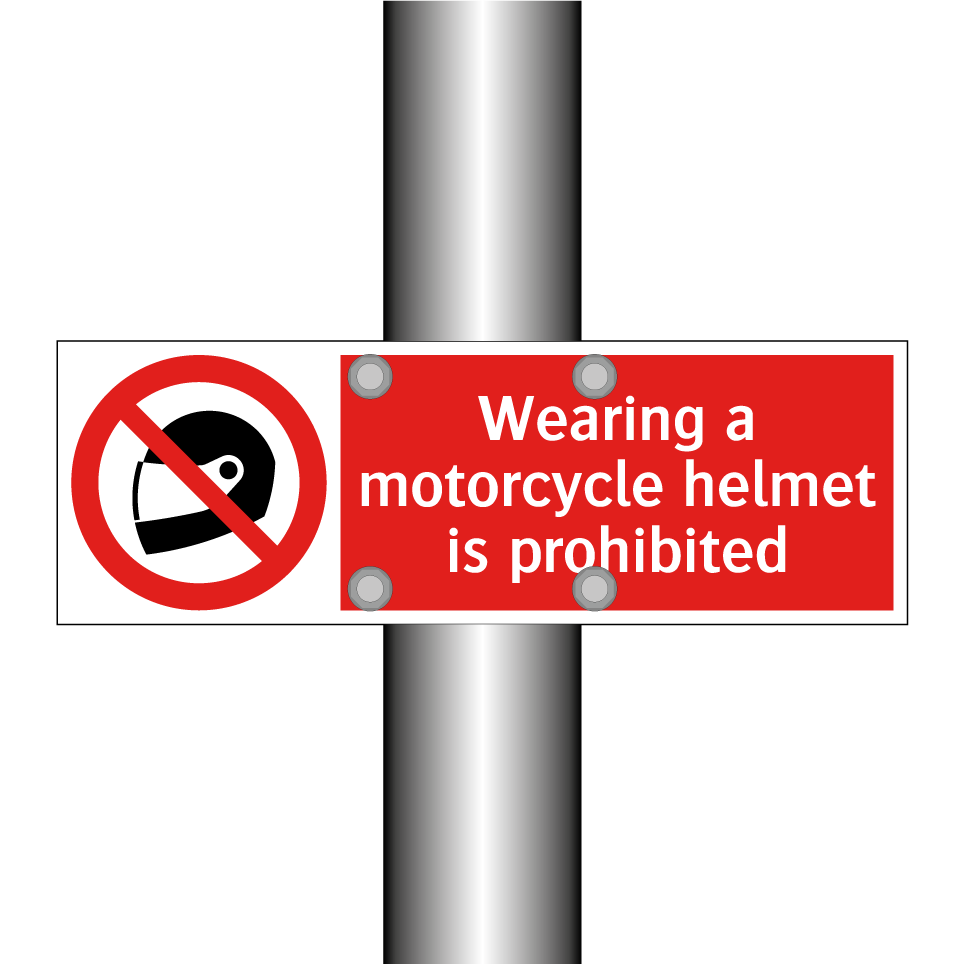 Wearing a motorcycle helmet is prohibited