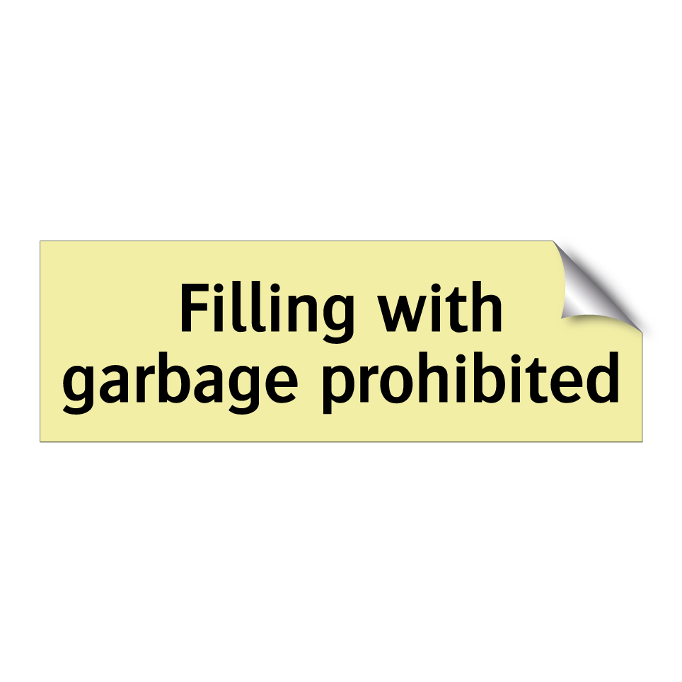 Filling with garbage prohibited