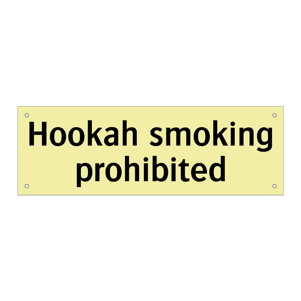 Hookah smoking prohibited