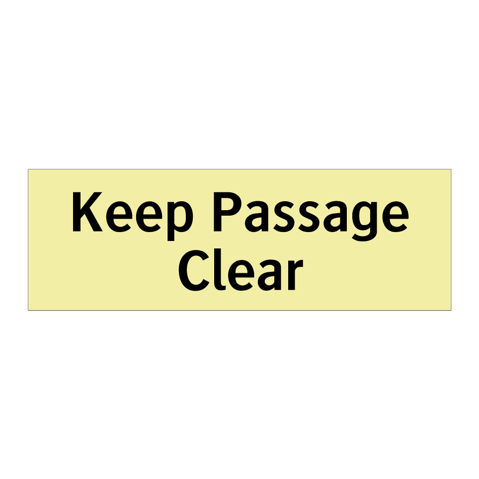 Keep Passage Clear